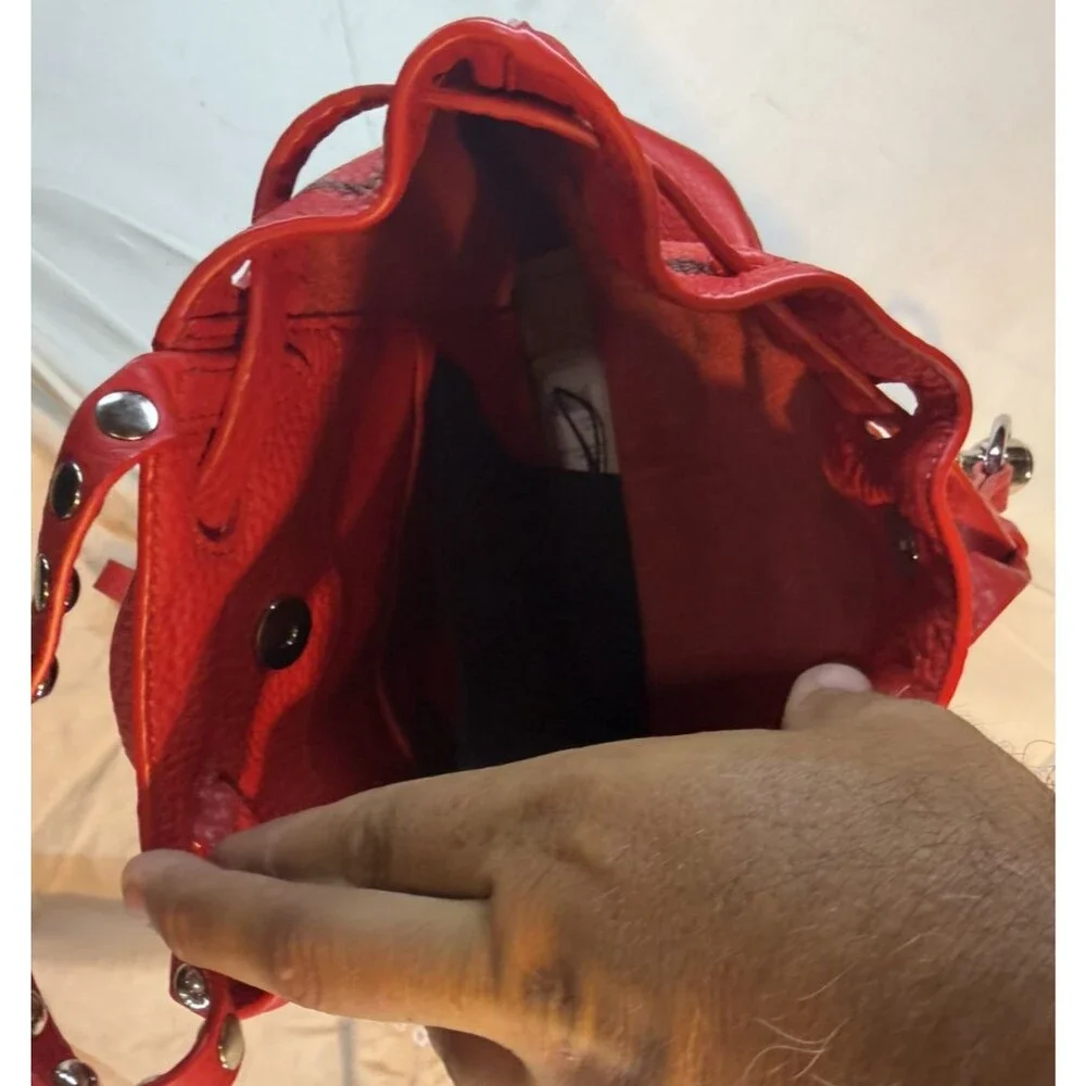 REBECCA MINKOFF Blythe Leather Backpack Red with Silver-Tone Hardware - NWT
